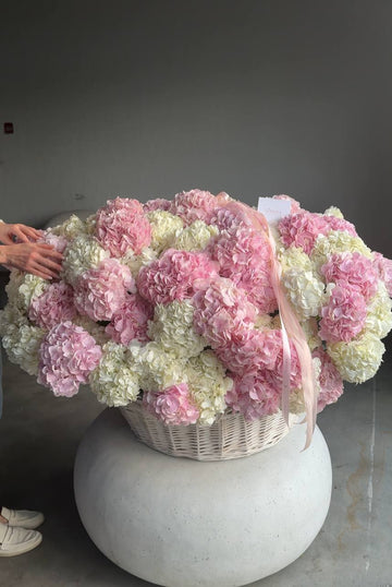 Blush Hydrangea Garden Basket