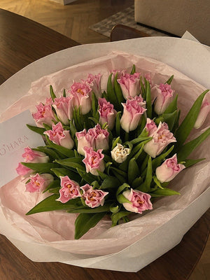 Customer photo of Pink and White Tulips Bouquet delivered by O'Hara Florist