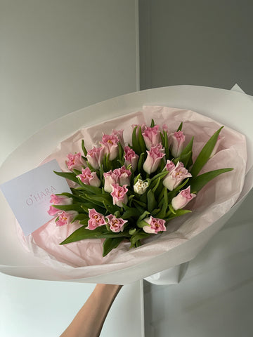 Pink and White Tulip Bouquet