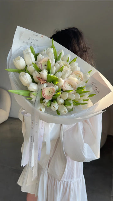 Blush Tulip and Ranunculus Harmony